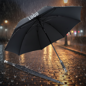 Factory Wholesale 27 Inch Luxury Golf Umbrella with Fiber Ribs and Pongee Custom Logo Print Big Promotional Umbrella