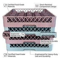 Panier de rangement pour vaisselle et tasses de qualité alimentaire, support à tasses, caisse pour restaurant, boîte en plastique solide empilable pour le déménagement, le stockage et le transport