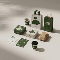 Ensemble d'emballages alimentaires et pour café écologiques Nova 2026, nouveau design, logo personnalisé, avec sac, pochette, boîte, carte de visite