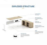 Bureau de direction EGROspace en forme de L avec rangement latéral pour PDG, directeur et cadre supérieur