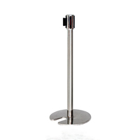 Poteau de guidage rétractable en acier inoxydable 201 avec miroir, barrière de file d'attente, poteau de guidage à sangle
