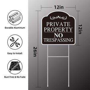 لافتات مرور وتحذير للشوارع ومواقف السيارات مصنوعة من البلاستيك العاكس PVC باللونين الأبيض والأسود والألومنيوم بتصميم مخصص بالجملة - Product Image 5