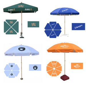 Parasol en bois de poignée de poteau de cadres de vente en gros bon marché pour le jardin de soleil de plage - Product Image 6
