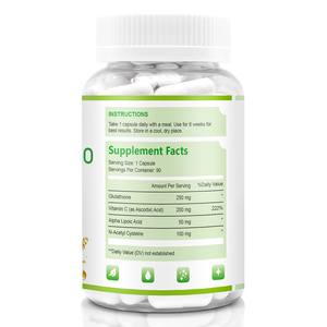 Cápsulas de L-Glutatión para el Cuidado de la Salud Profesional, Complejo de Vitamina C con N-Acetilcisteína, Vegetariano, Reducido, Apoyo - Product Image 3