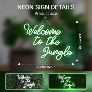 Bienvenue dans la jungle - Enseigne lumineuse LED néon alimentée par USB, décoration murale pour la maison et les centres commerciaux, étanche IPX3, idéale pour les fêtes d'anniversaire des enfants - Product Image 3