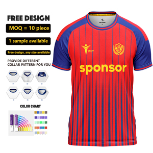 Maillot de football personnalisé avec logo brodé pour hommes, OEM ODM, sublimation, respirant, col rond, vêtements de sport, tenue de football - Product Image 1