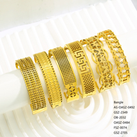Bracelet jonc épais en acier inoxydable plaqué or multi-styles, incrusté de diamants, anti-corrosion et hypoallergénique pour femme