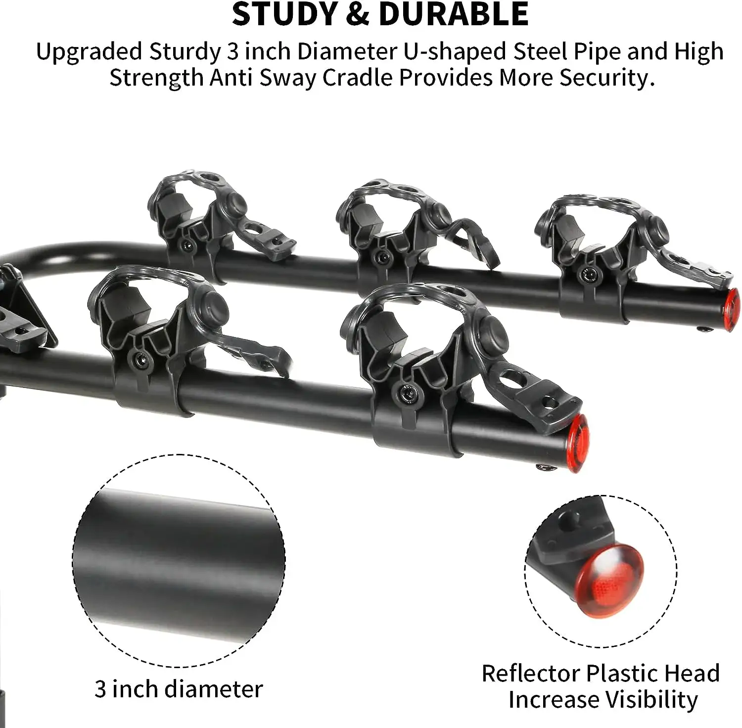 SUV Dimodifikasi Trunk Mounted Platform Bingkai Trailer Ban Lemak Mtb Jalan Hitch Mounted Mobil Sepeda Pembawa Rak