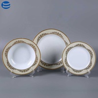 Service de vaisselle de luxe en céramique New Bone, finition émaillée, compatible lave-vaisselle, ensemble de 4 pièces en porcelaine, idéal pour les fêtes (16/24 pièces)