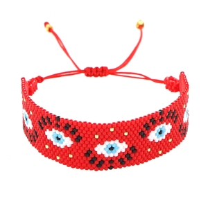 Bracelets tissés <span class=keywords><strong>à</strong></span> la main Ximang pour femmes, <span class=keywords><strong>perles</strong></span> de verre rouges de Turquie 2026, bijoux porte-bonheur, cadeau d'anniversaire pour amis - Product Image 2