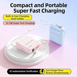 Mini batterie externe 2 en 1 10000mAh Charge rapide Type-C 2 câbles intégrés Chargeur portable <span class=keywords><strong>Gadget</strong></span> technologique Livraison gratuite pour les entreprises - Product Image 3