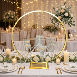 LEDA – Nouveaux accessoires de mariage de haute qualité, décorations de table, centres de table ronds en métal, support de lustre suspendu pour événements et fournitures de fête - Product Image 1