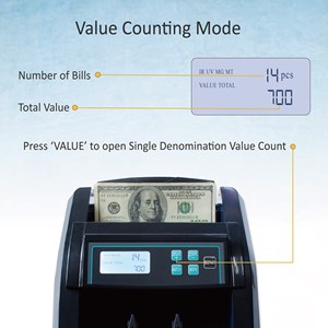 Compteur de billets H-308 avec écran LCD, détecteur de faux billets et calculatrice, machine à compter l'argent UV/MG/IR/MT pour <span class=keywords><strong>USD</strong></span> et <span class=keywords><strong>EURO</strong></span> - Product Image 2