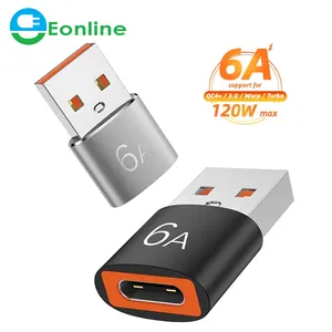 EONLINE 6A tipo C femmina A USB A maschio adattatore OTG USB-C convertitore per Iphone 14 Xiaomi Samsung S21 Oneplus Realme cavo Connect