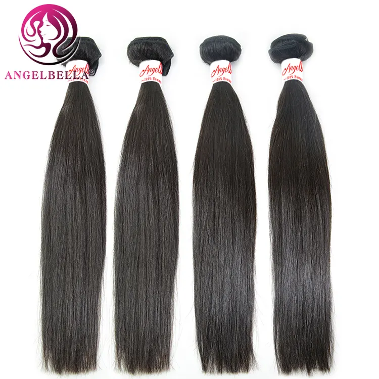 Angelbella Best seller cuticola di capelli lisci di seta grezza non trattata capelli allineati dall'india Bundle di capelli vergini grezzi di visone all'ingrosso