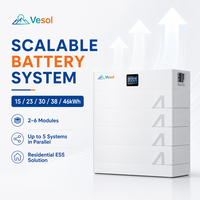 Système de stockage d'énergie haute tension (HV) empilable LiFePO4 15kWh 20kWh 30kWh 40kWh pour module solaire, batterie BESS, alimentation de secours domestique