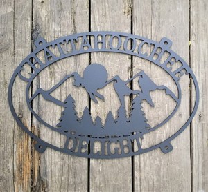 Custom Metal Mountain Sunrise Wall Art Outdoor Hanging personalizzato Mountain Home Cabin Decor regali personalizzati Cabin Wall - Product Image 4