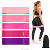 Set de Bandas de Resistencia para Yoga y Pilates, Bandas Elásticas de Látex para Ejercicio, 5 Niveles, para Gimnasio, Entrenamiento de Glúteos, Proveedor con Logotipo Personalizado