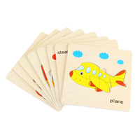 Rompecabezas de Madera 3D con Temática de Animales, Vehículos, Frutas y Verduras, para el Aprendizaje Temprano del Vocabulario, para Niños Pequeños, CE CPC, Venta al por Mayor, OEM, Personalizado