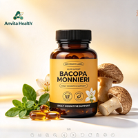 Capsules Brain Booster pour adultes, Bacopa Monnieri, DHA végétalien, supplément de champignons, logo personnalisé OEM