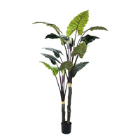 Plante artificielle haut de gamme, grande taille, style bonsaï, ornement d'intérieur, arbre artificiel en pot, Taro arc-en-ciel, en plastique de qualité supérieure, vente en gros
