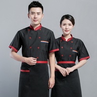 Fabricant Vente en gros Ensemble de vêtements de cuisine à manches courtes Uniforme de chef cuisinier Veste de chef Manteau