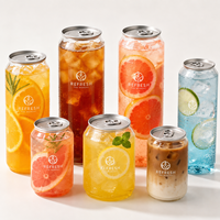 Bouteille transparente en PET de 330 ml et 500 ml pour boissons gazeuses, personnalisable avec logo, avec couvercle facile à ouvrir