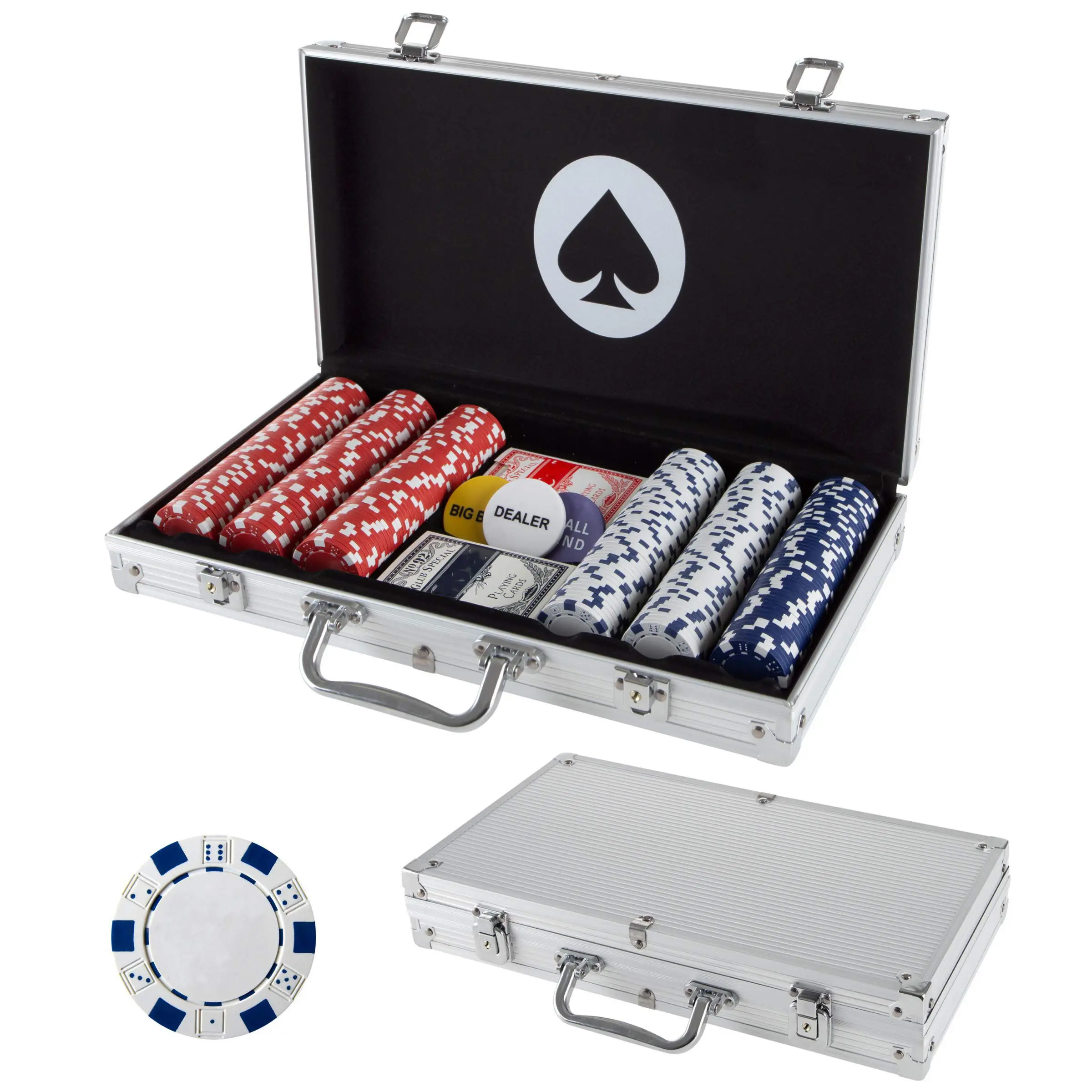 Jeu de jetons de poker, 5 pièces de haute qualité, différents coloris disponibles, logo personnalisé, poker