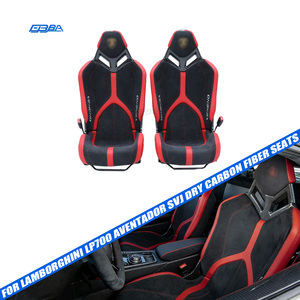 Sièges en fibre de carbone sèche noire et rouge, couleur et matériau personnalisés pour Lamborghini LP702 Aventador SVJ - Product Image 1