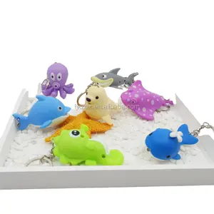 Светодиодный мини-брелок с животными со звуком, аквариум, подарок для зоопарка