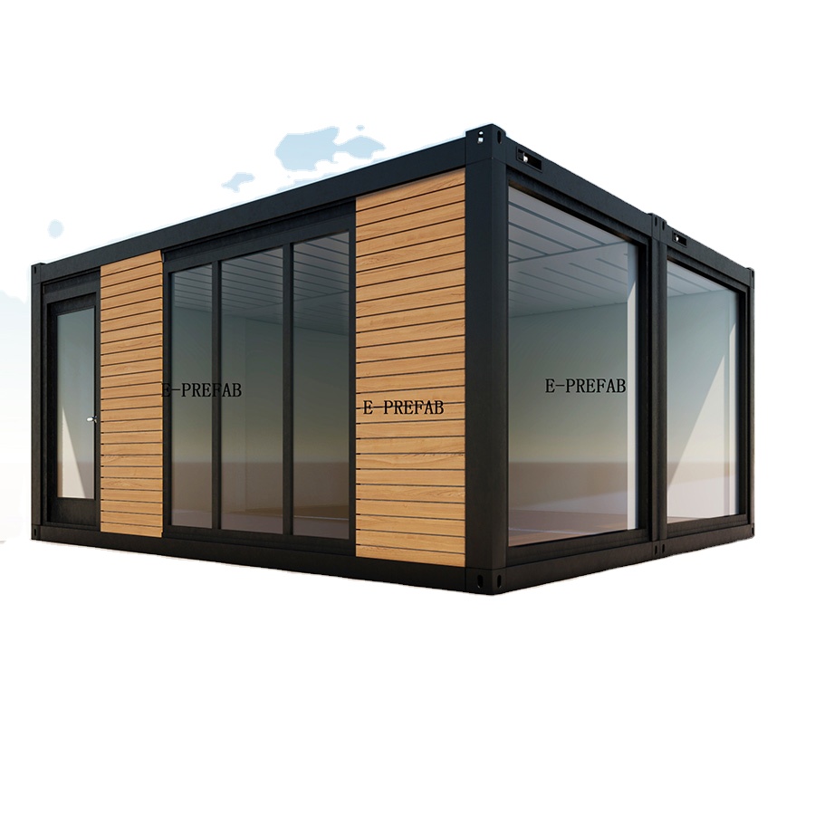 Cabine prefabbricate di legno di 40ft casa contenitore intaglio in legno Romania cabine portatili Flat Pack Container moderno Hotel personalizzabile CN;SHN