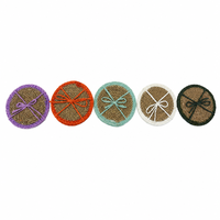 Sous-verres ronds en corde de papier faits à la main, tissés, antidérapants et résistants à la chaleur, pour la décoration de table de salle à manger et de cuisine, en carton