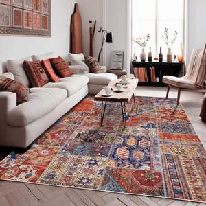 Alfombra Rectangular de Patchwork Wan Xinlong, Estilo Bohemio, Antideslizante, para Sala de Estar o Dormitorio, 80x120cm, Lavable con Agua, Limpieza con un Paño - Product Image 1