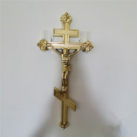 Crucifijo de Jesús de Plástico Dorado para Decoración de Ataúdes, Accesorios Funerarios de Estilo Europeo