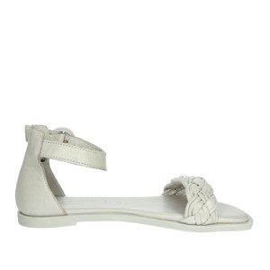 Sandali da donna con scivoli bassi grigi per il tempo libero 68547 un leggero Design piatto con lacci di tendenza alla moda - Product Image 4