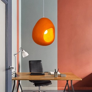 Nordic Vintage Dining Room Pendant Light in Orange Wabi-Sabi Style Retro Bedroom/<b>Study</b> <b>Lamp</b> with AC Power Middle Sizes - Product Image 1