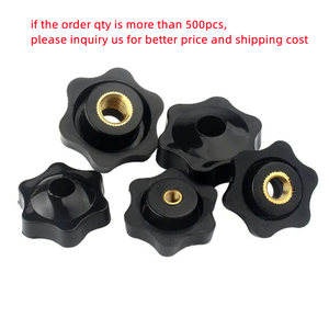 Tuercas de agarre con rosca hembra de 1/4 "-20 pulgadas M3 M4 M5 M6 M8 M10 M12, con orificio pasante, tipo Torx, de plástico negro - Product Image 5