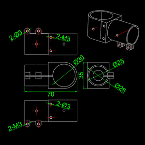 RJXHOBBY Connecteur Réducteur en T en Alliage d'Aluminium 25mm à 30mm, Adaptateur Réducteur Croisé et Vertical 3 Voies Rouge - Product Image 6