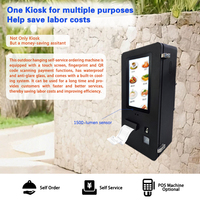 Kiosque en libre-service tout-en-un pour l'extérieur de 15,6 pouces pour restaurants, écran tactile HD, kiosque interactif pour la commande de menus, cafés de restauration rapide