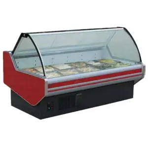 Open deli chiller supermarkt fleisch display kühlschrank kühlschrank kommerziellen kühler glas tür kühlanlagen