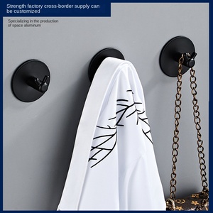 Bắc Âu Sáng Tạo Màu Đen Kim Loại Áo Móc Không Gian Nhôm Móc Đơn Cho Tường Mới Đấm Miễn Phí Thiết Kế Lớn Móc Cho Nhà Bếp Giẻ - Product Image 2