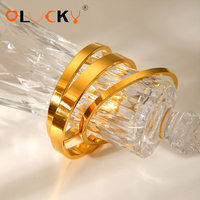 Bracelet jonc en acier inoxydable plaqué or 18 carats, hypoallergénique, imperméable, brillant et lisse, fabriqué par LUCKYJIU Custom Jewelry Manufacturer