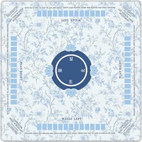 Tapis de table de mahjong en caoutchouc imitation porcelaine bleue et blanche, lavable, antidérapant, silencieux, imprimé paysage de lotus, pliable, protection pour jeux américains