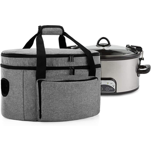 Double Layers Reusable Portable Insulated Fashion Lady Summer <strong>Slow</strong> <strong>Cooker</strong> Picnic <strong>Bag</strong> with Support Pad and Adjustable Straps - Product Image 1