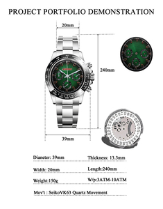 Cadran de montre OEM 29,5 mm pour mouvement japonais VK63, accessoire lumineux avec logo personnalisé, 1 pièce - Product Image 6