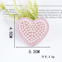 2025 nouveauté mariage mariée Bling strass perle perlée patchs presse à chaud blanc en plastique perle coeur Patch