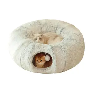 2023 Hot sale popular design new luxury low-cost multi-functional comfortable warm plush removable cat dog pet tunnel nest