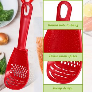 2 Pieces Mashed Drain <b>Colander</b> Grinding Ginger Garlic Spoon Kitchen Multi Functional Grinding Cooking Spoon - Product Image 5