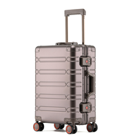 Nouvelle marque personnalisée élégante valise de 20 pouces en aluminium avec construction durable et design moderne 4 roues pivotantes