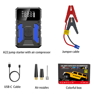 <span class=keywords><strong>Chargeur</strong></span> de <span class=keywords><strong>batterie</strong></span> de <span class=keywords><strong>voiture</strong></span> portable 12V avec démarreur de secours, pompe à pneus <span class=keywords><strong>et</strong></span> compresseur d'air, courant de crête 3000A, <span class=keywords><strong>batterie</strong></span> externe 26640mWh - Product Image 6